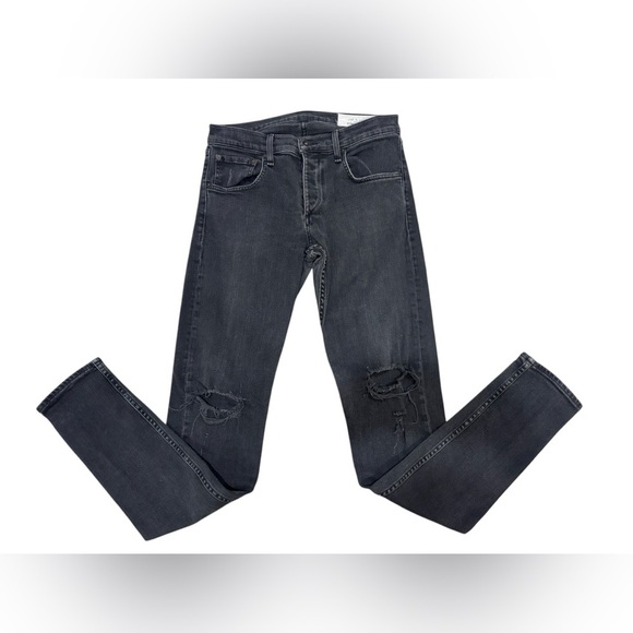 rag & bone Other - Rag & Bone Men's Size 32 Black Distressed Standard Issue Fit 1 Extra Slim Jeans